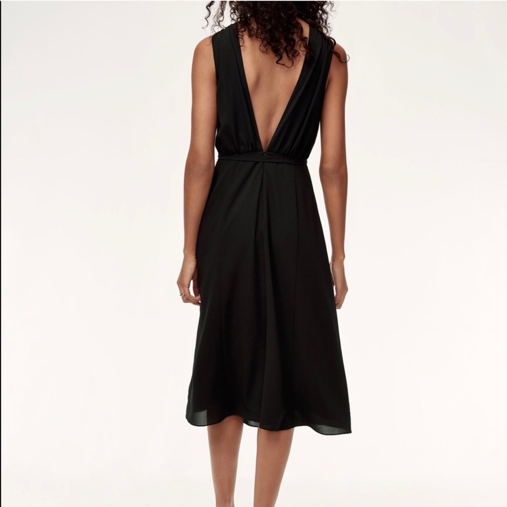 ARITZIA • WILFRED aubrey backless black midi dress 2 - Picture 3 of 8